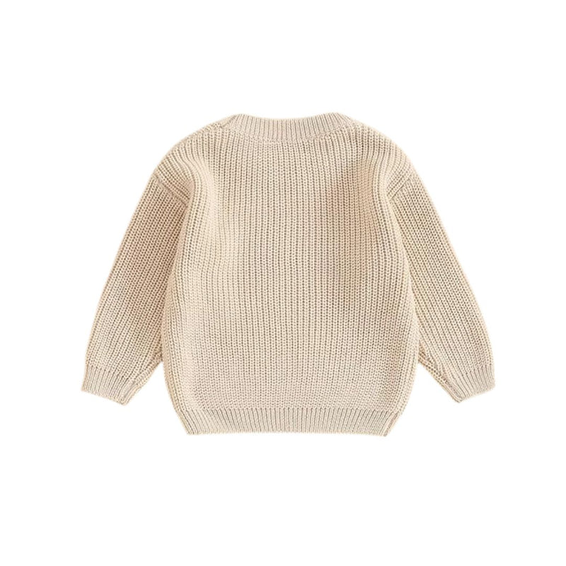Vecot Beige Knit Christmas Sweater for Kids